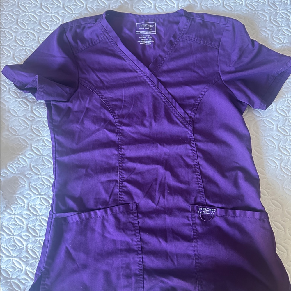 Plum/purple Cherokee scrub top